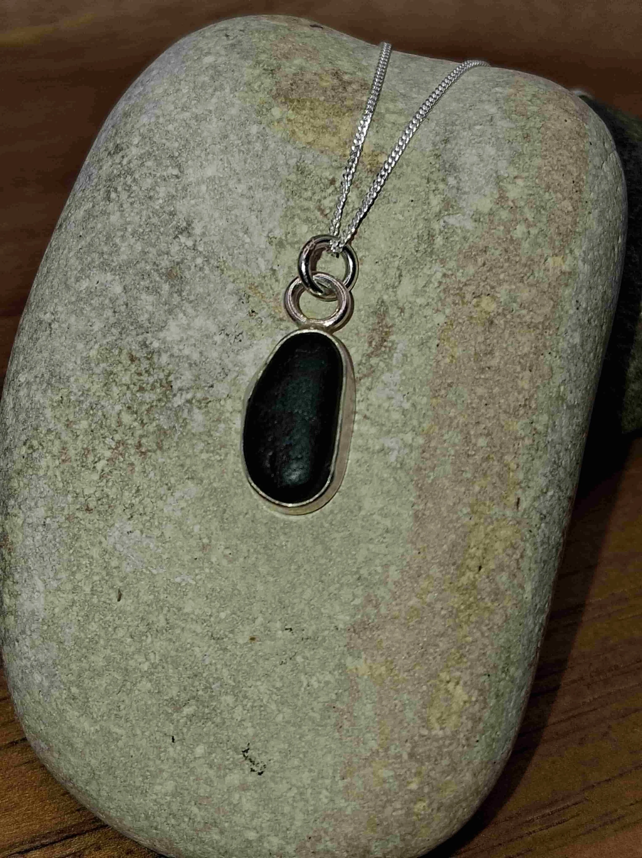 Hexham Multi Colour Sea Glass Necklace Green & Dark Green