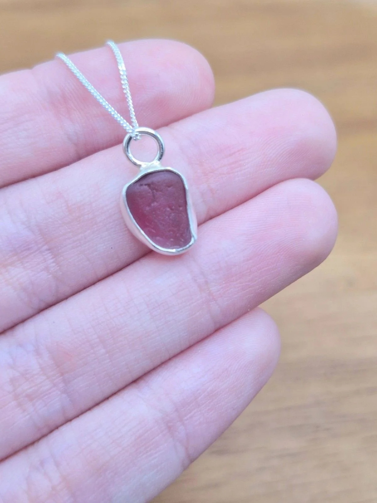 Hexham Multi Colour Sea Glass Necklace Red & Pink