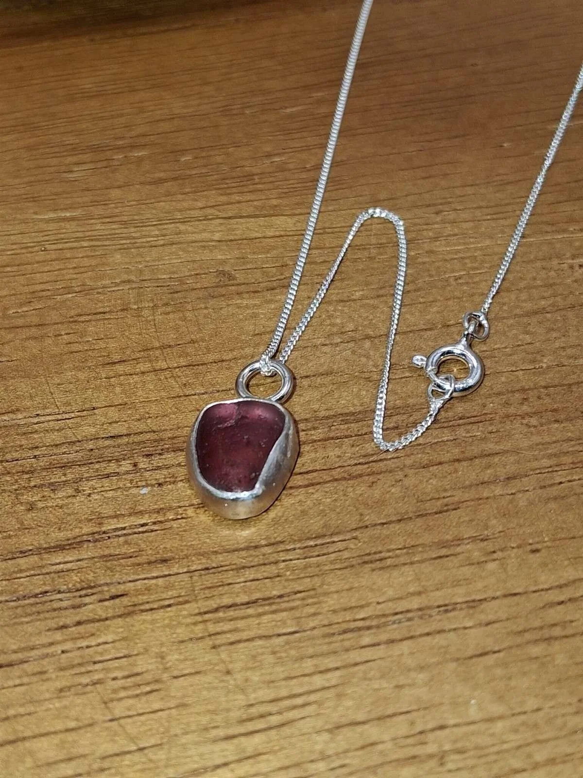 Hexham Multi Colour Sea Glass Necklace Red & Pink