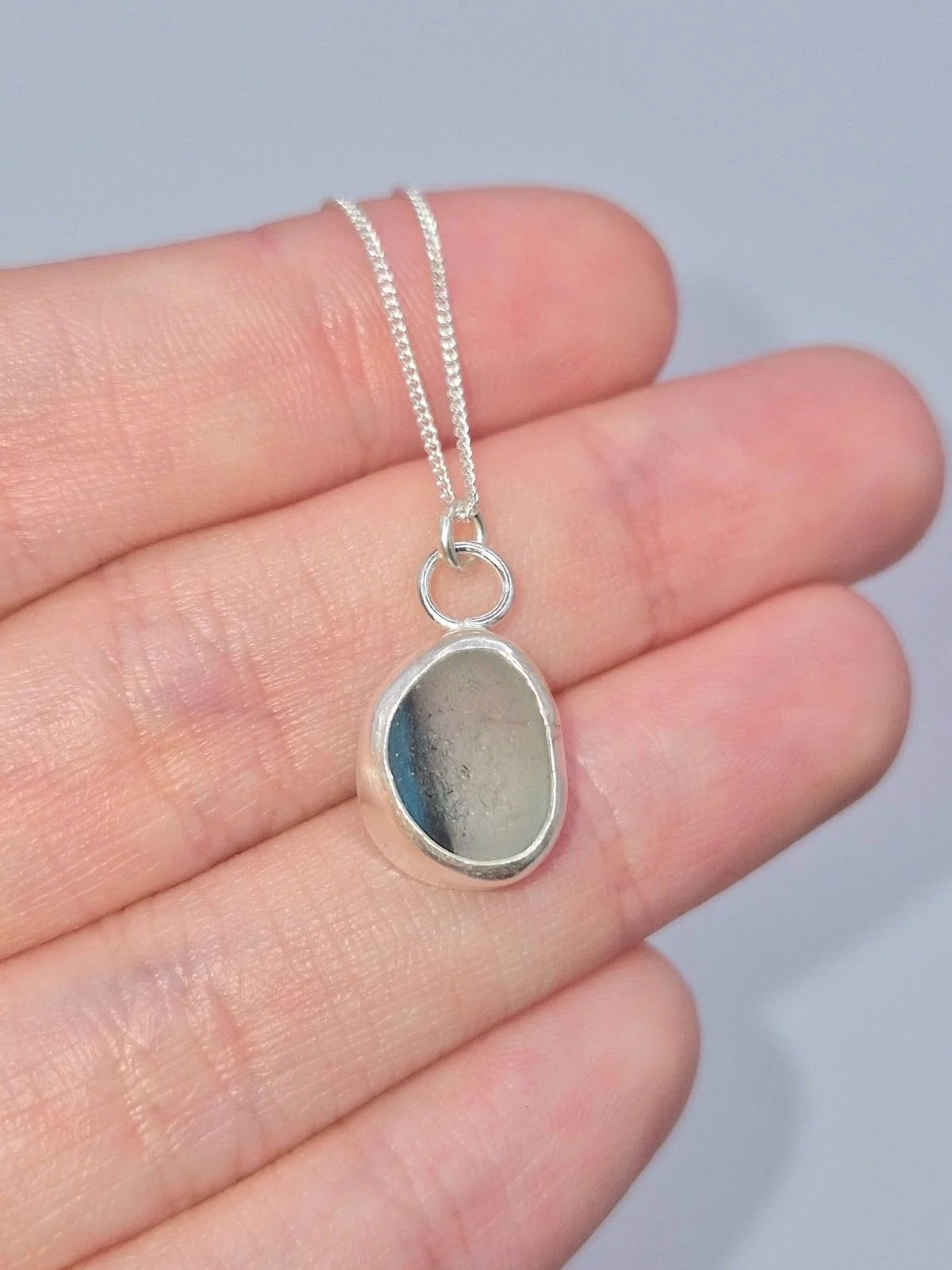 Hexham Multi Colour Sea Glass Necklace Blue & White