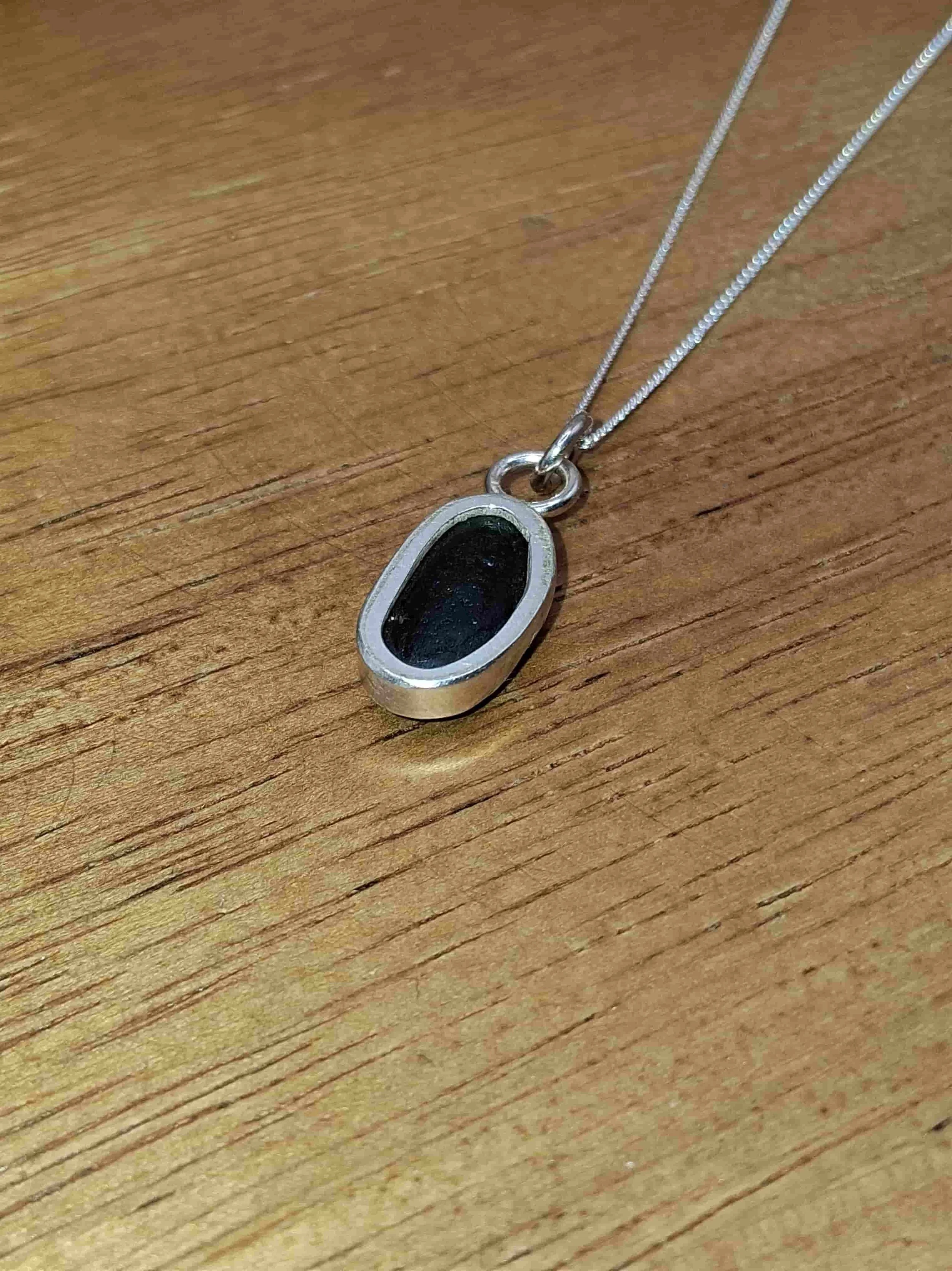 Hexham Multi Colour Sea Glass Necklace Green & Dark Green