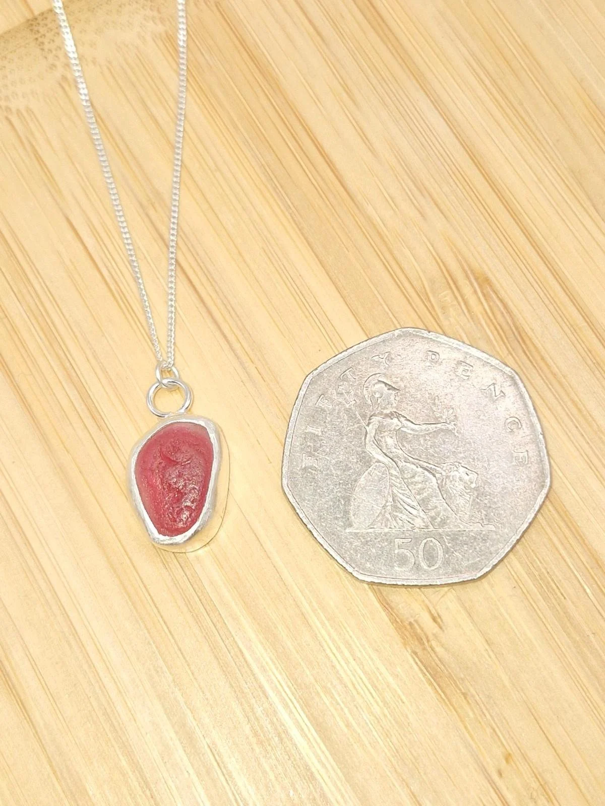 Hexham Multi Colour Sea Glass Necklace Red & Clear