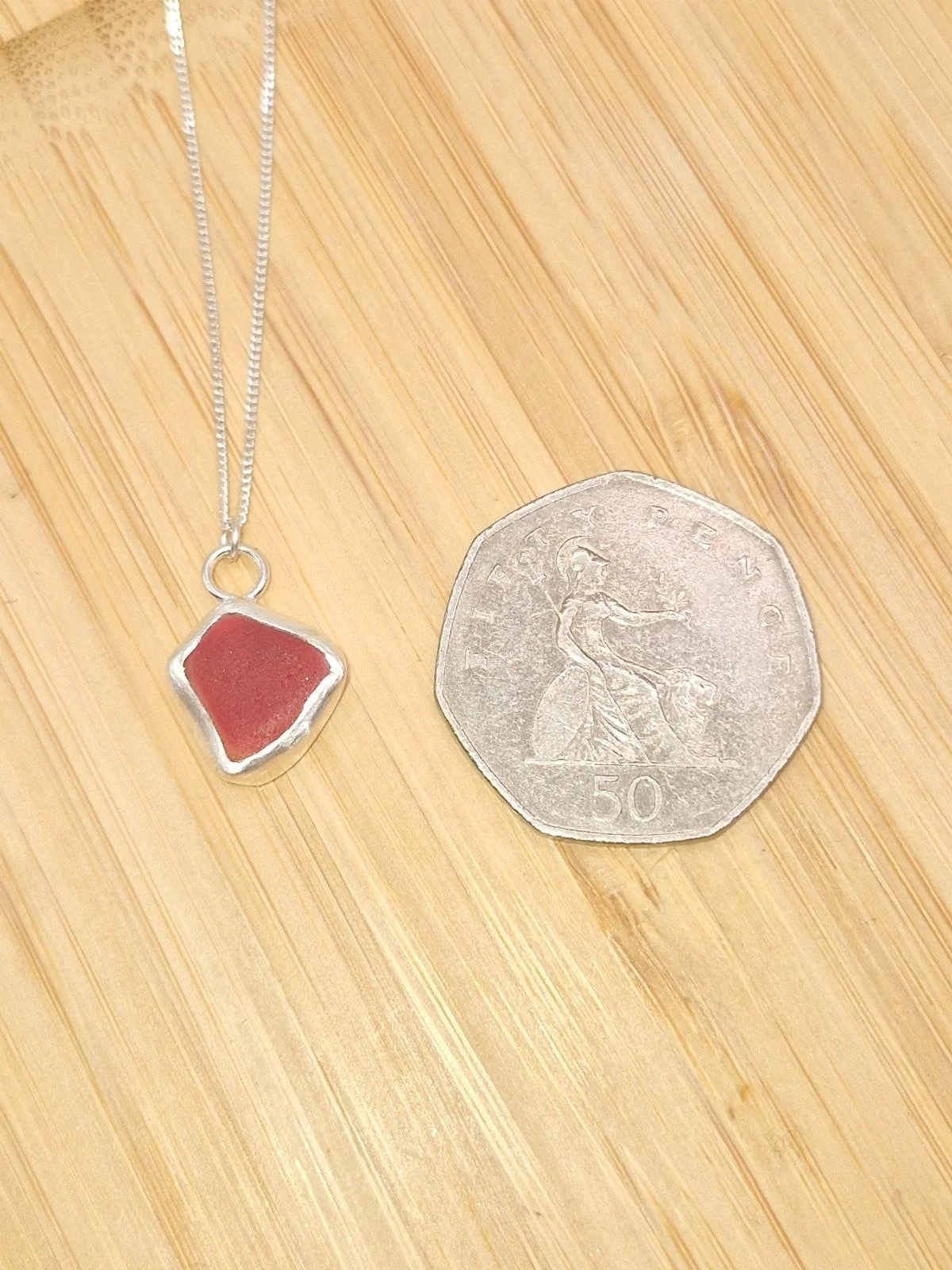 Hexham Multi Colour Sea Glass Necklace Red & Clear