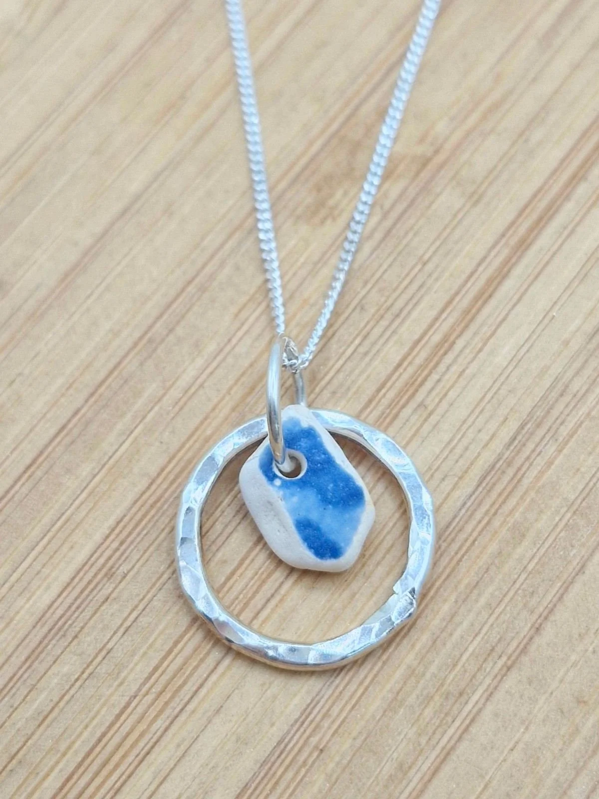 Corbridge Sterling Silver Necklace Blue & White