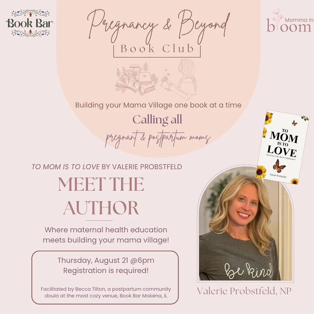 🌸 Calling all mamas, book lovers, and sisterhood seekers 🌸

You&rsquo;re invited to a powerful, intimate evening at Book Bar Mokena &mdash; where the heart of motherhood meets the pages of To Mom is to Love 💗

✨ Meet the Author Book Club Night ✨
?