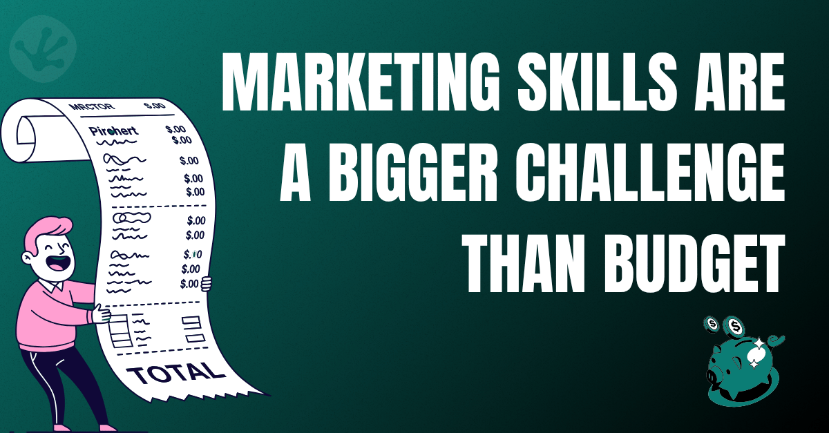 Illustration showing that marketing skills and expertise are a bigger challenge for Norfolk businesses than marketing budget, according to local business survey data.
