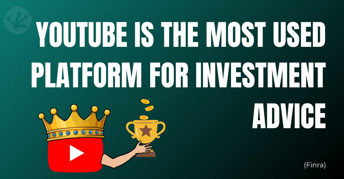 Illustration showing YouTube as the most-used platform for investment advice, supporting the role of video content in financial services marketing and investor education.