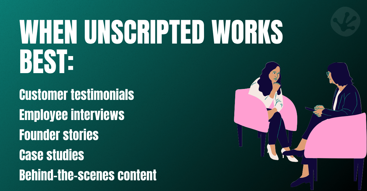 Unscripted corporate video interview and testimonial examples