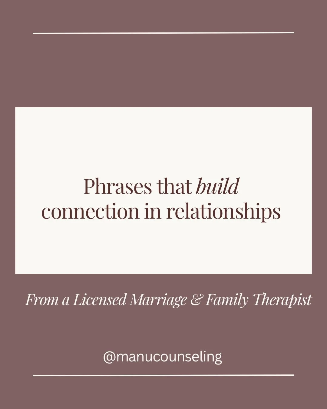 These types of statements matter because they:
&bull; help regulate your nervous system
&bull; lower defensiveness
&bull; create emotional safety
&bull; break negative communication cycles
&bull; validate without taking blame
&bull; make space for un
