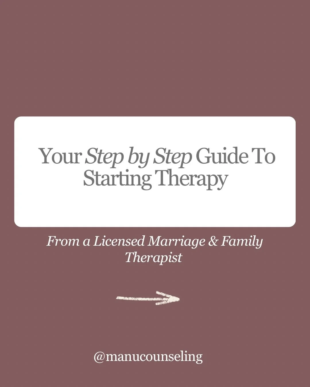 The hardest part of therapy isn&rsquo;t the healing it&rsquo;s starting.
&bull;
If you&rsquo;ve been putting it off because you don&rsquo;t know where to begin, this guide is for you.
&bull;
#therapy #therapist #mentalhealth