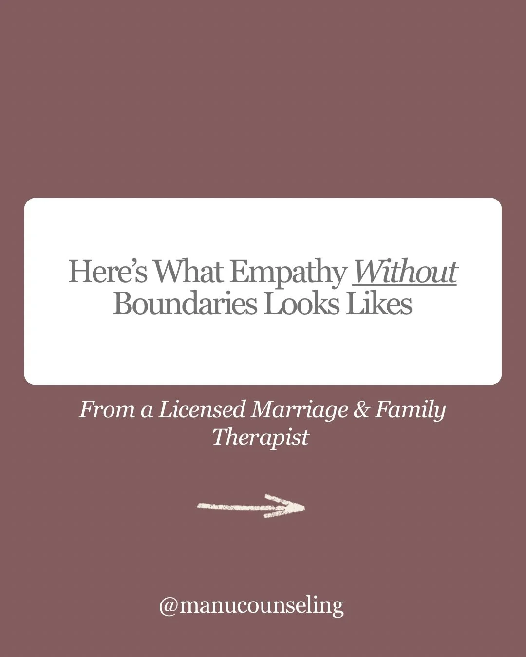 It&rsquo;s okay to care for someone and still want to protect yourself, It&rsquo;s called having boundaries.
&bull;
#boundaries #empathy #healthyrelationships #therapy #couplestherapy