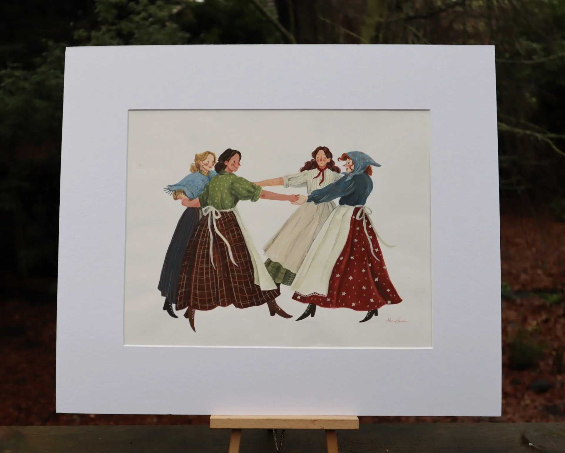 Dancing Fishwives Original Drawing