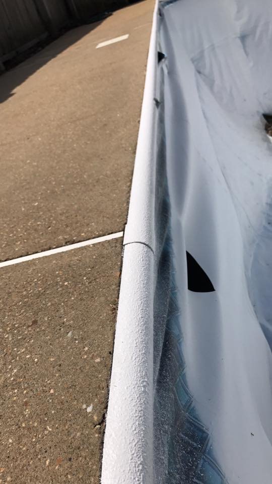 Coping after we sprayed with our rubber-based material.