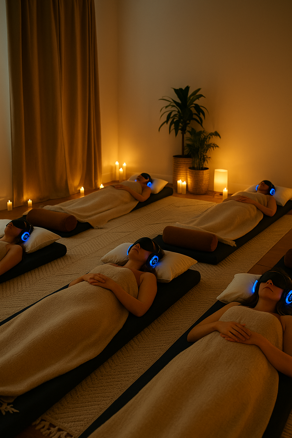 Low lit group breathwork class