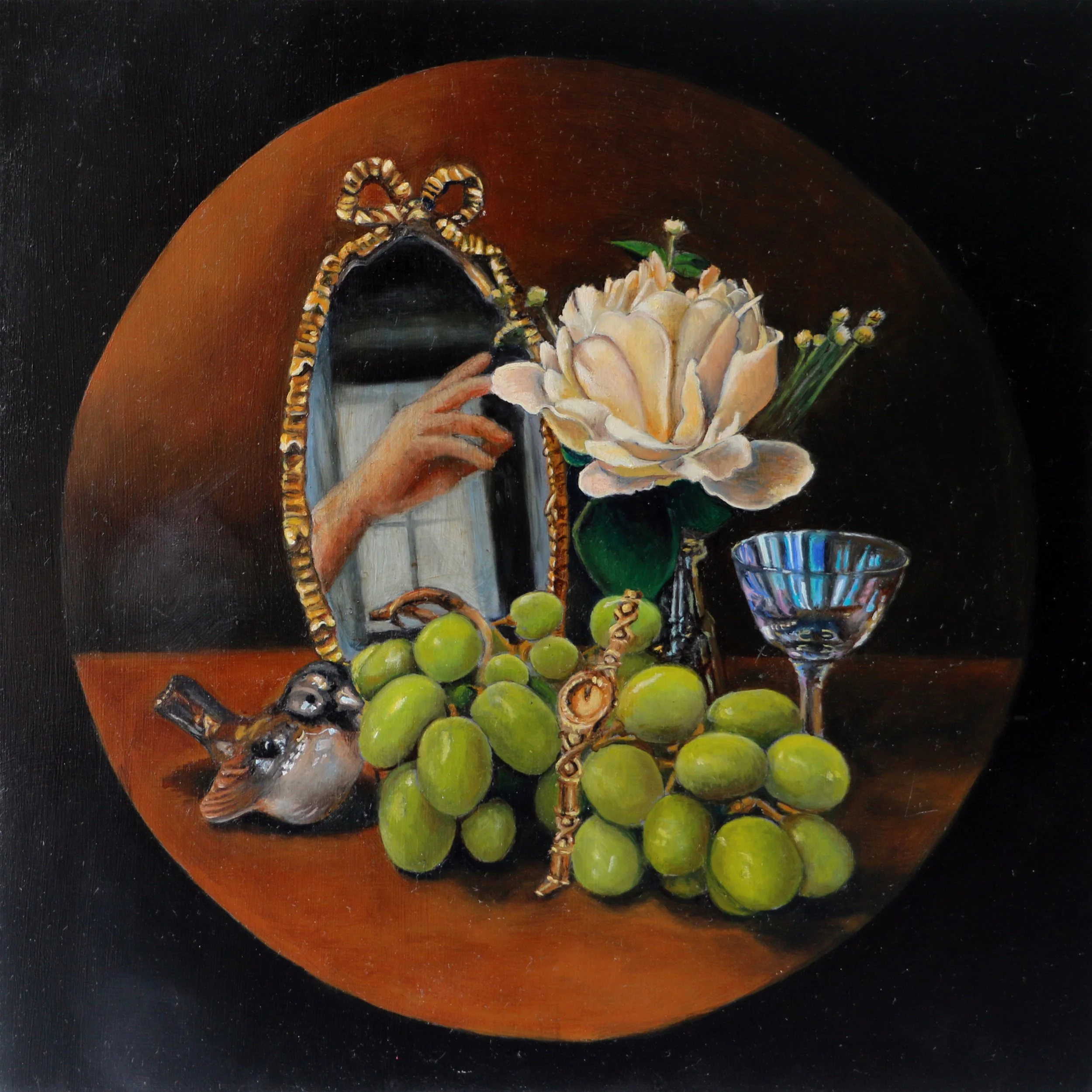 ,  Oil on Aluminum Panel,   8 x 8in., 
Available