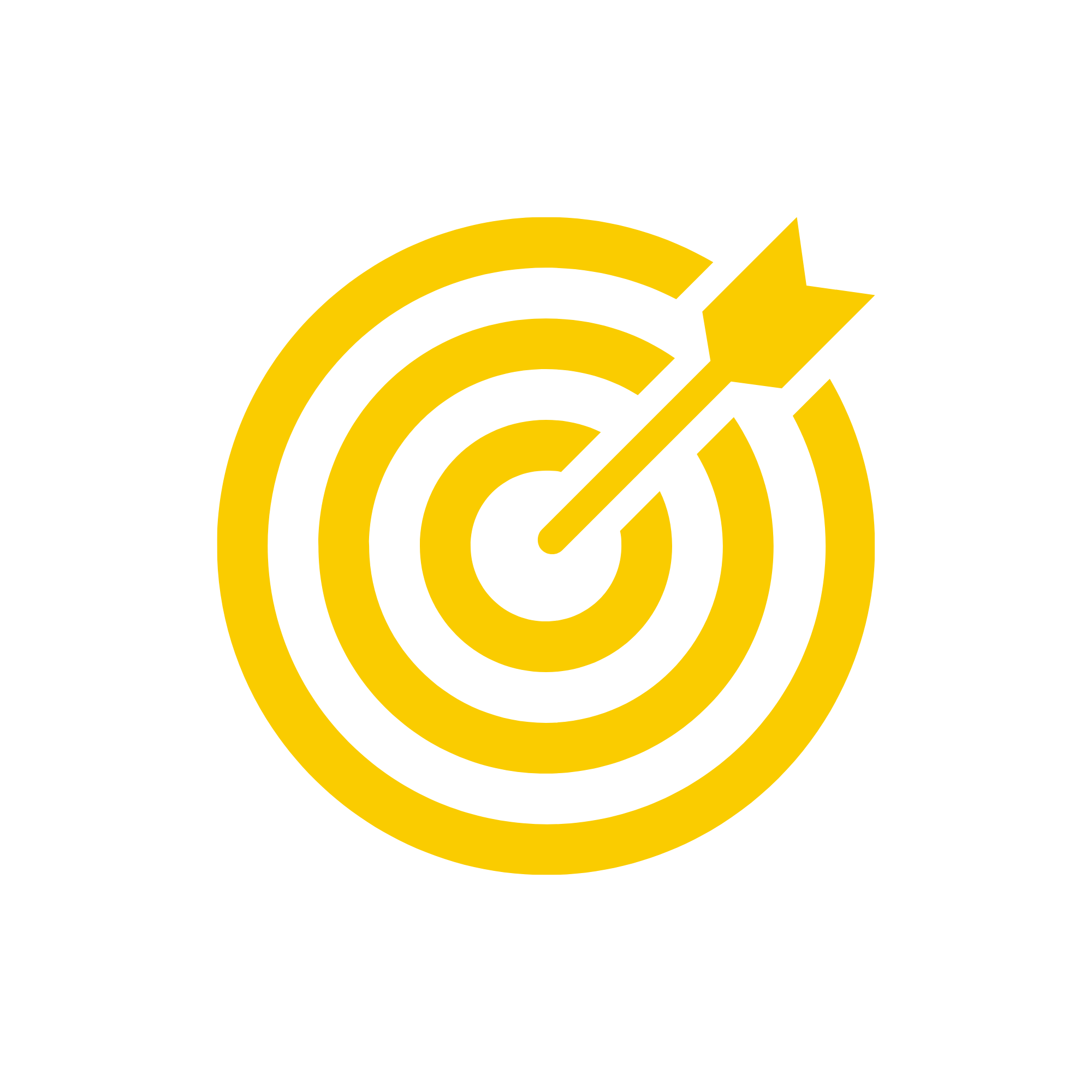 Decorative icon of a yellow bullseye arrow in a white circle.