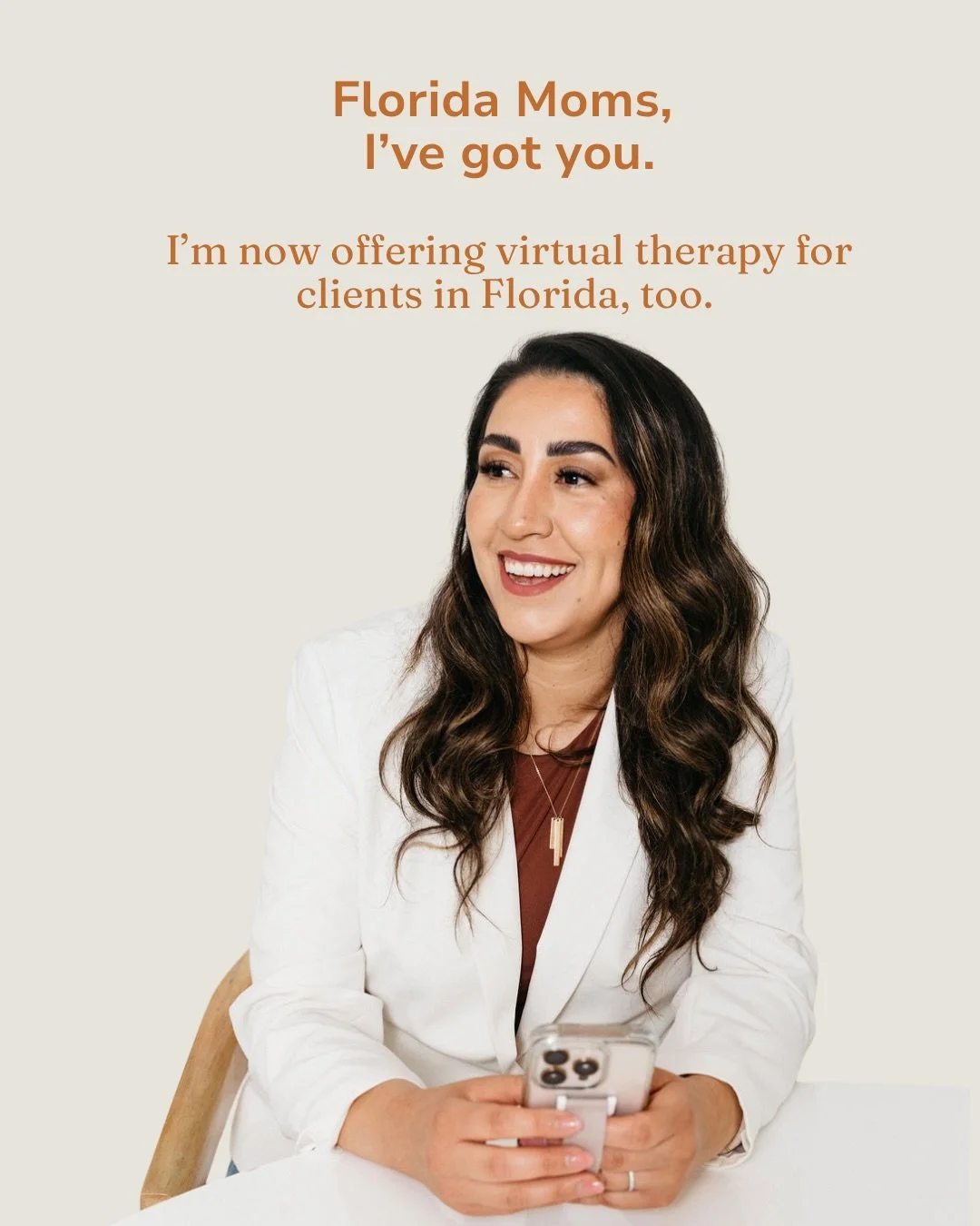 Florida moms it&rsquo;s official 🤍

I&rsquo;m now accepting virtual therapy clients in Florida, and I&rsquo;m continuing to support moms across California.

If you&rsquo;ve been looking for a therapist who&hellip;

〰️Helps you finally heal from birt