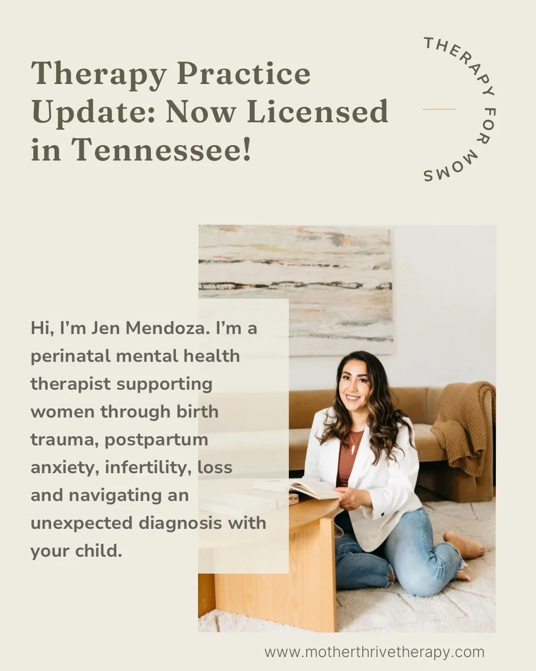 I&rsquo;m Jen 👋🏽 

Mom of 3. 
Therapist for moms navigating difficult experiences on their motherhood journey. 

Also with lived experience with many of these complicated experiences in motherhood&hellip; but I&rsquo;m on the other side and I&rsquo