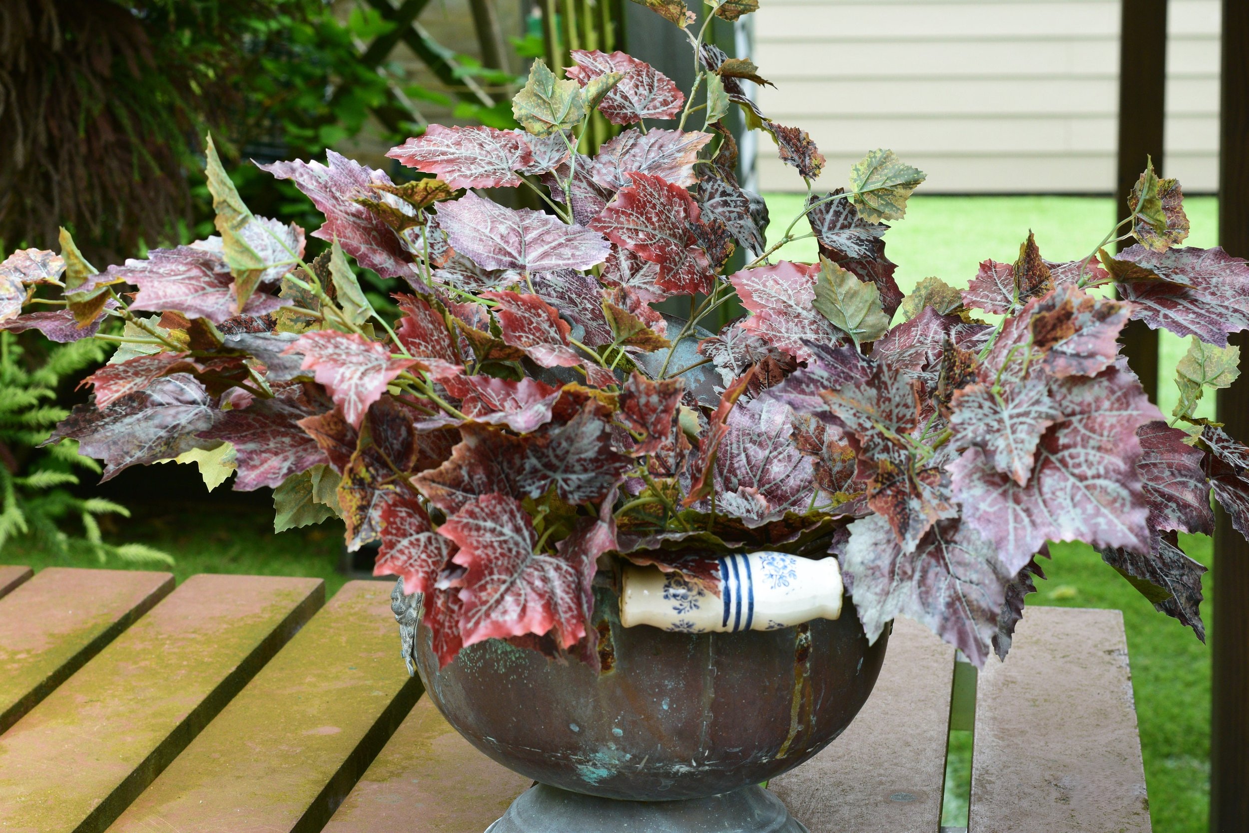 Artificial grape leaves purple