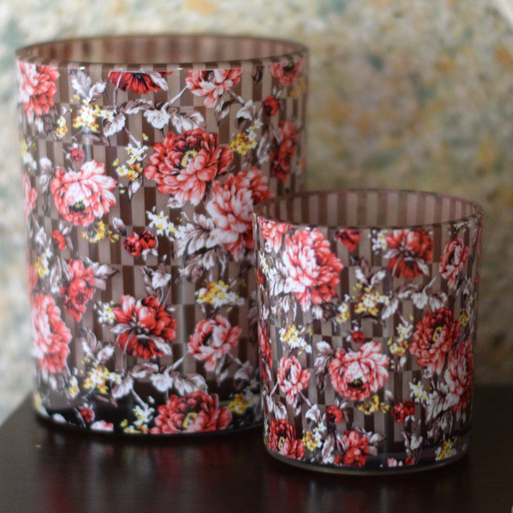 Peonies candle holder
