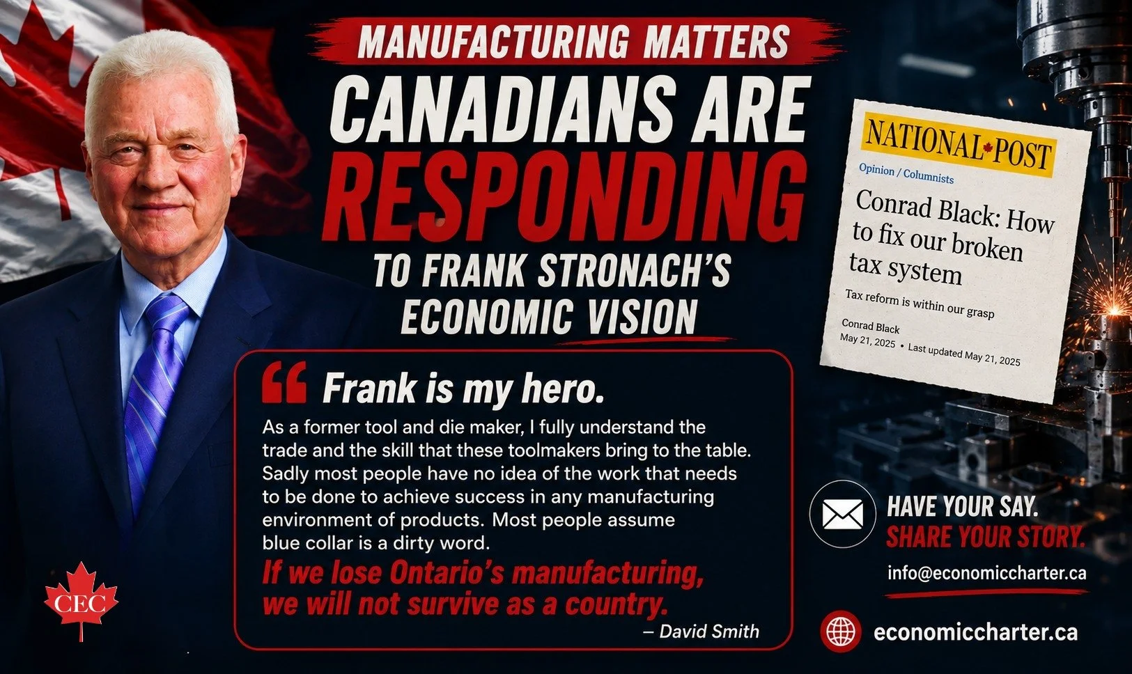 Manufacturing Matters: Canadians Are Responding to Frank Stronach’s Economic Vision