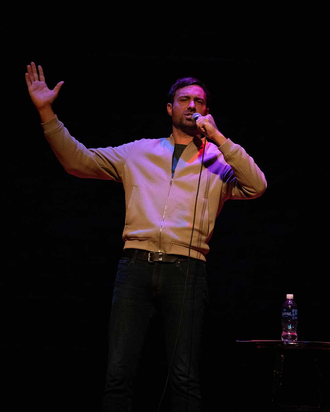 Photo of comedian Jeff Dye performing a live event during his tour, The Last Cowboy in L.A.
