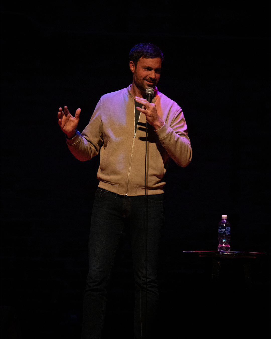 Photo of comedian Jeff Dye performing a live event during his tour, The Last Cowboy in L.A.