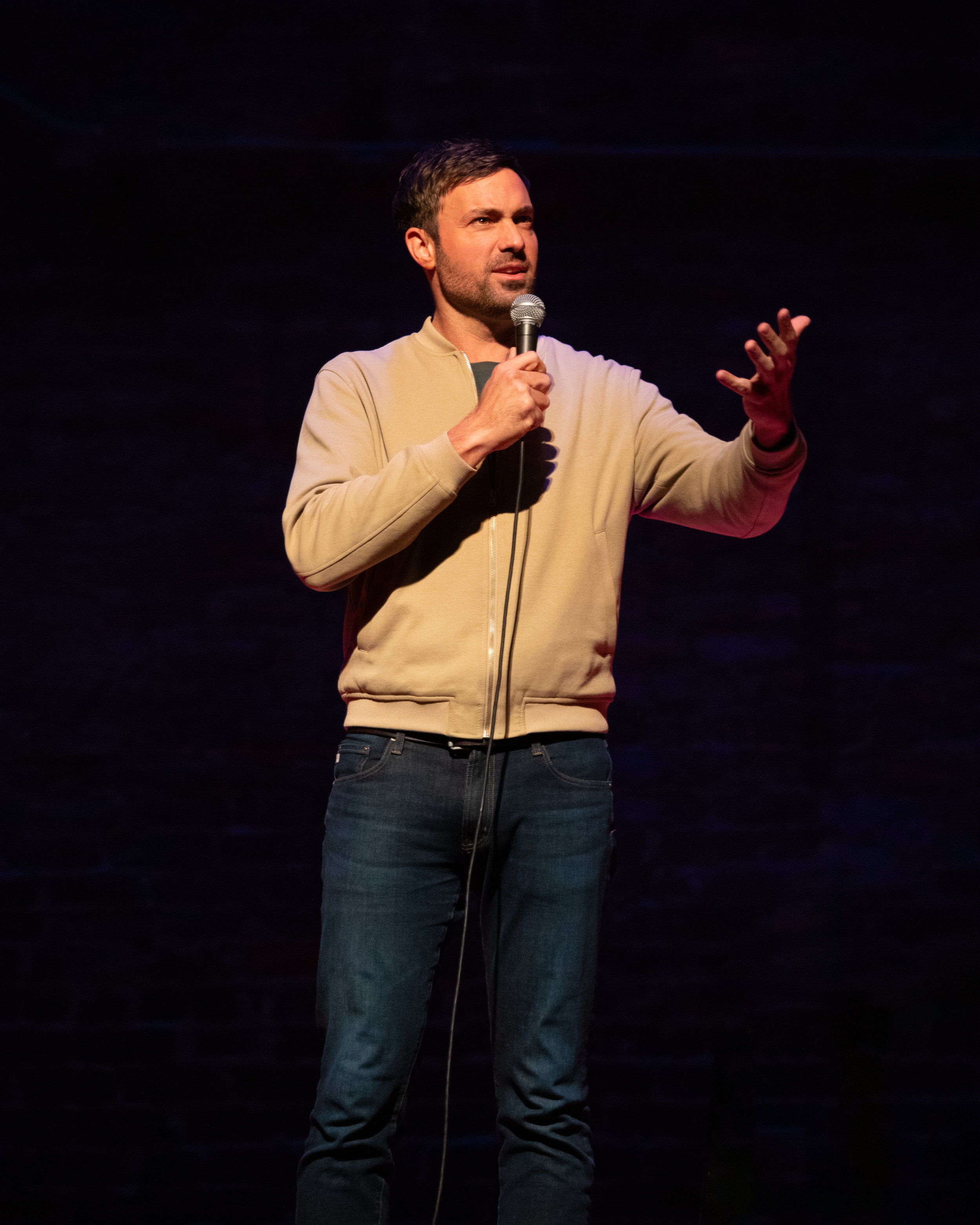 Photo of comedian Jeff Dye performing a live event during his tour, The Last Cowboy in L.A.