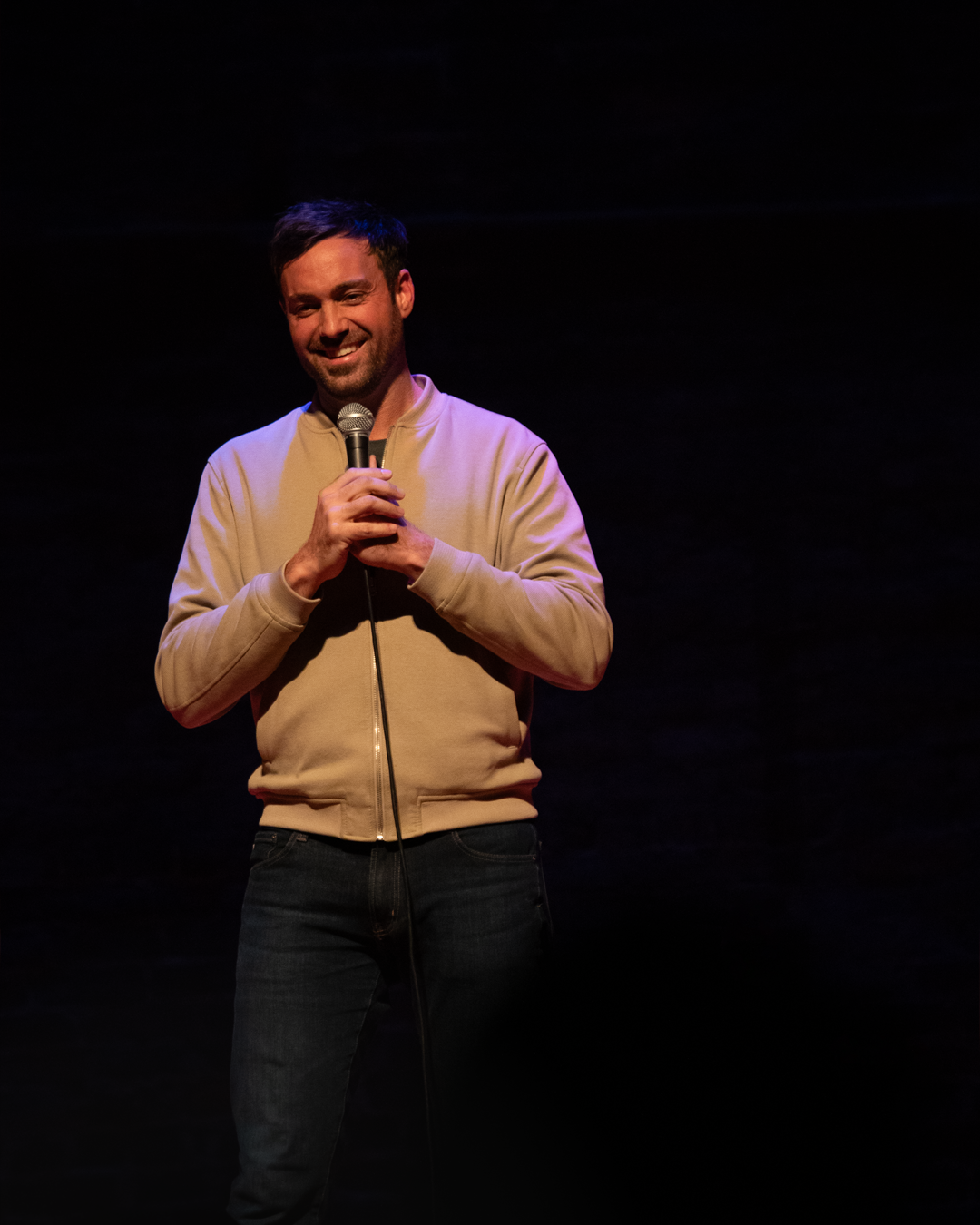 Photo of comedian Jeff Dye performing a live event during his tour, The Last Cowboy in L.A.