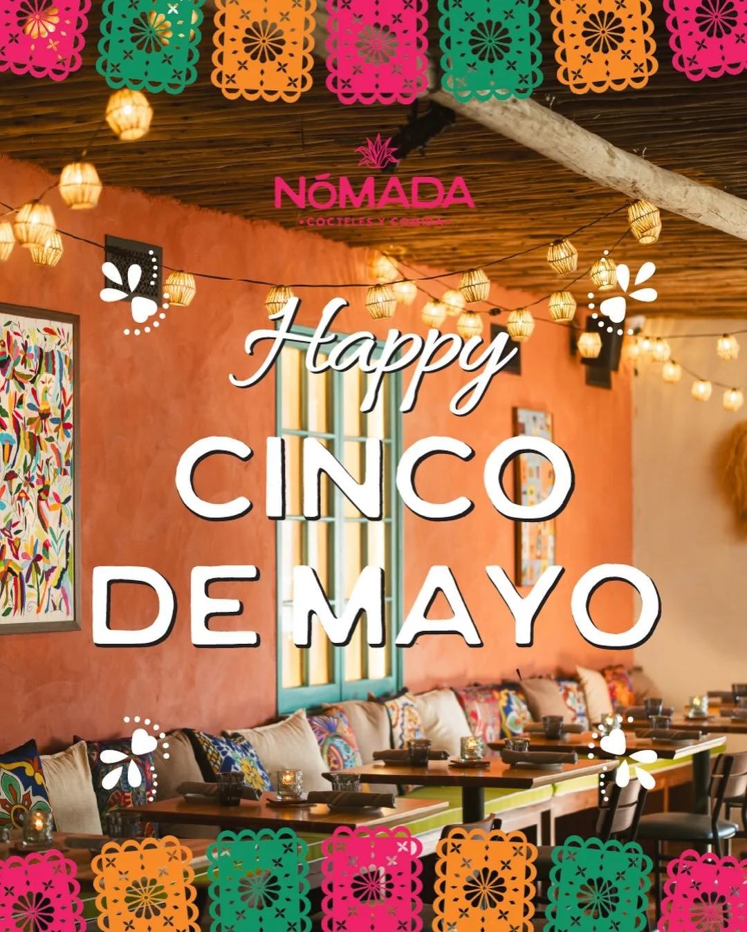 Celebrate Cinco de Mayo with us at N&oacute;mada 🌮☀️ 

Enjoy food &amp; drink specials, extended happy hour, and giveaways throughout the day. The margaritas are flowing&mdash;and with Taco Tuesday in full swing, there&rsquo;s no better place to be.