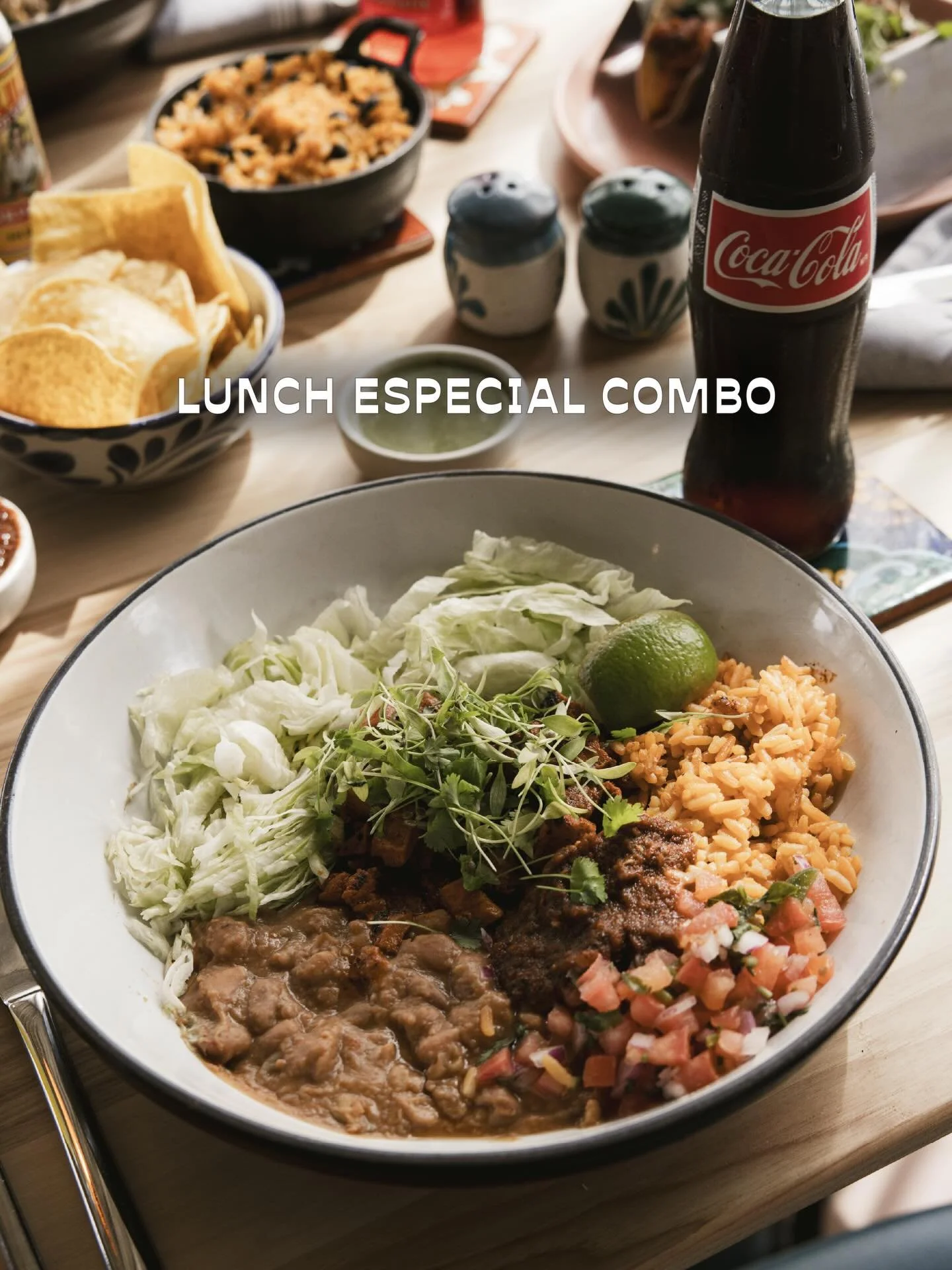 Did you know N&oacute;mada has one of the best lunch deals in Verona?

Every Monday&ndash;Friday, 11AM&ndash;3PM, we run our Lunch Especial:
🌮 2 Tacos + side + drink &rarr; $15 
🌯 Burrito, Bowl, or Taco Salad + side + drink &rarr; $18

Fresh, made-