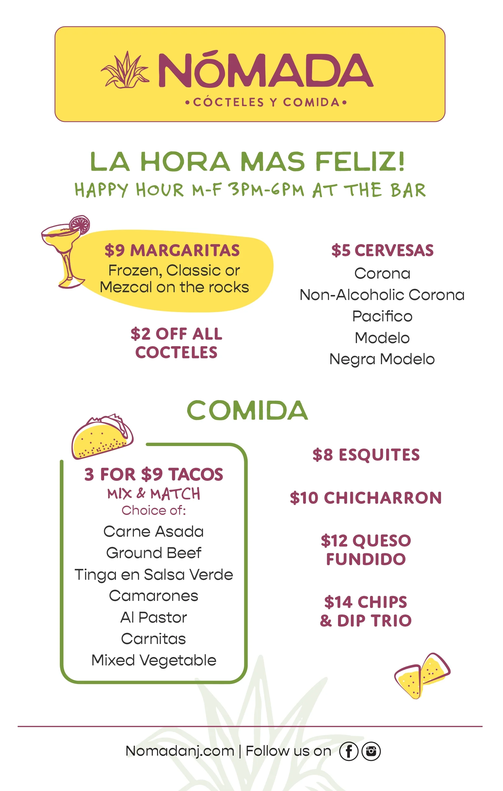 Happy hour, Tacos, Tequila, Margarita, Verona, NJ