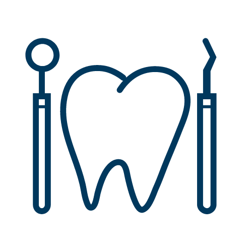 tooth and dental equipment icon