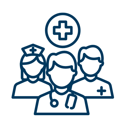 three doctors and health symbol icon