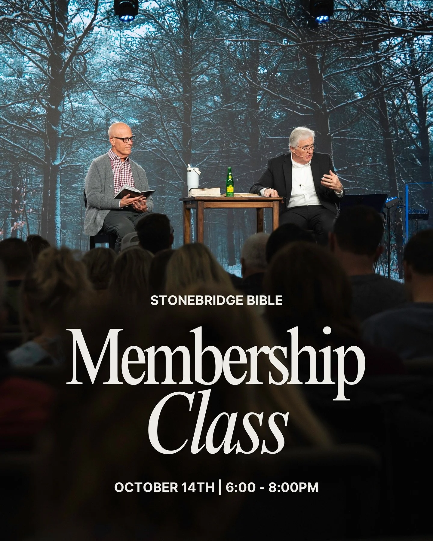 Membership Class |&nbsp;Tuesday, October 14th |&nbsp;6-8 PM

Ready to take the first step towards membership at Stonebridge? Join us for our membership class from 6-8 pm as our elders share the doctrines and beliefs of our church. 

Childcare will be