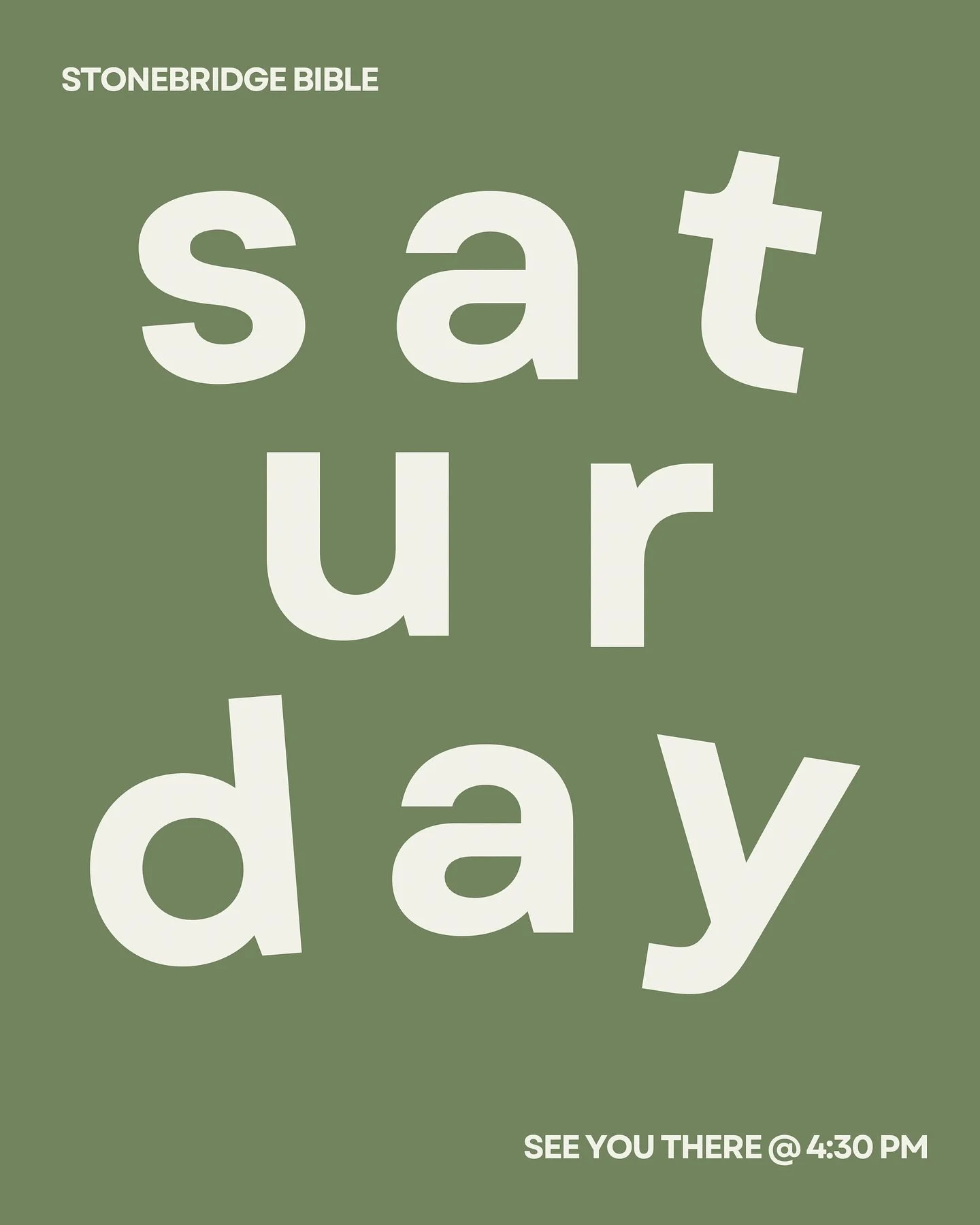 Stonebridge Bible Family, Please help us make room for visitors &amp; newcomers by considering attending our Saturday evening or 8:15AM service on Sunday!