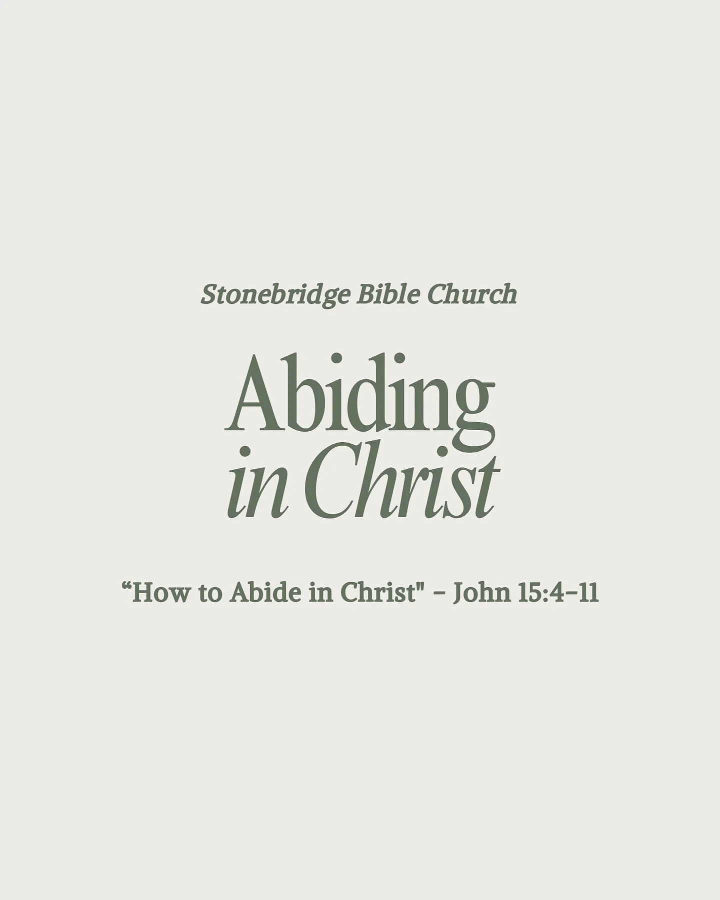 From Sunday&rsquo;s sermon&rdquo;How to Abide in Christ&rdquo; - John 15:4-11 by Pastor @jonnyardavanis

What does it truly mean to follow Christ? In John 15, Jesus invites His disciples into something deeper than outward religion&mdash;a living, dep