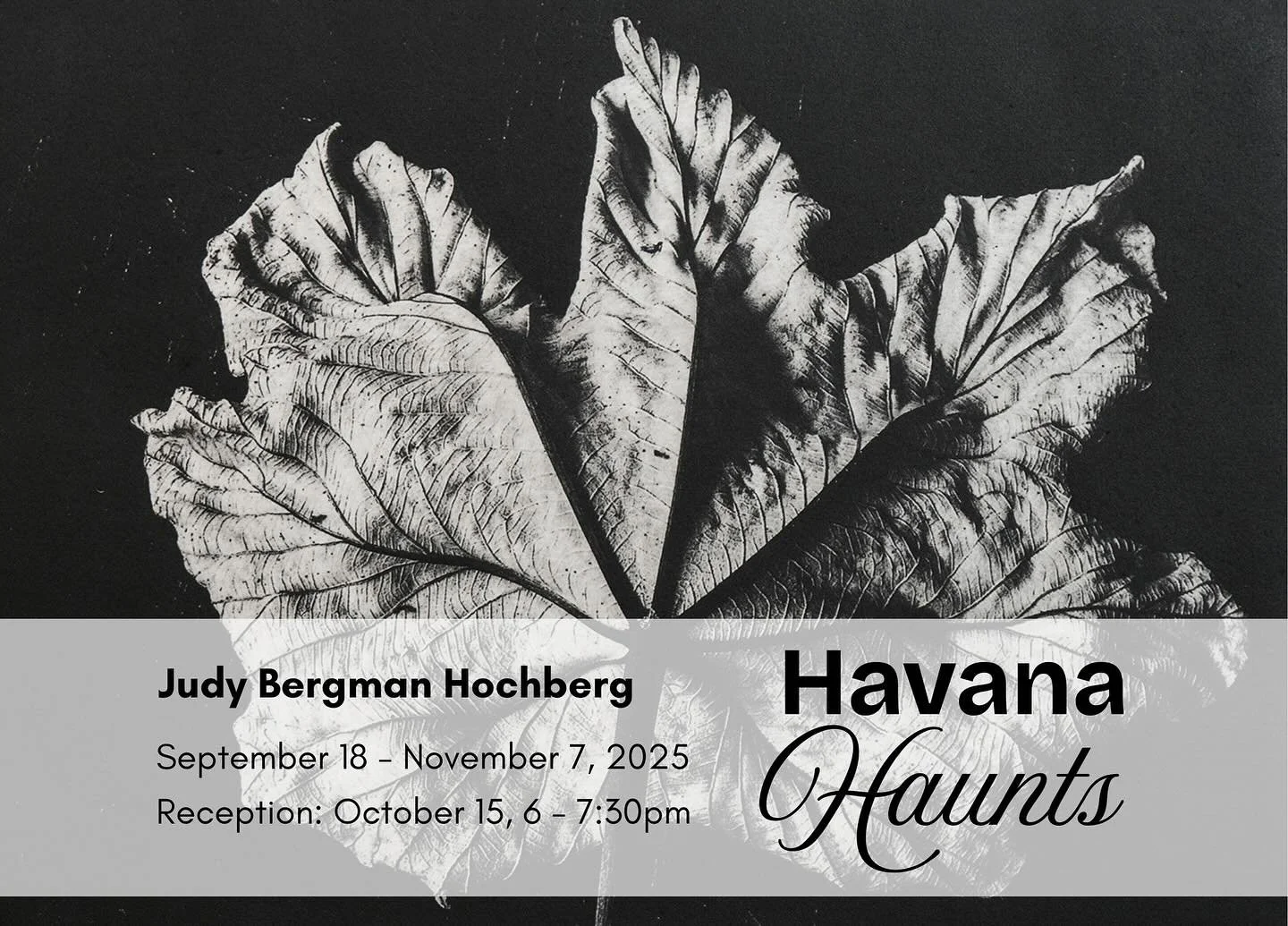 📣 Tonight! 📣 Join us @motherbrookarts Main Level Gallery to celebrate Havana Haunts, a collection of 29 photogravures by @fulltiltprintstudio artist Judy Bergman Hochberg. 6-7:30pm. Free and open to all.