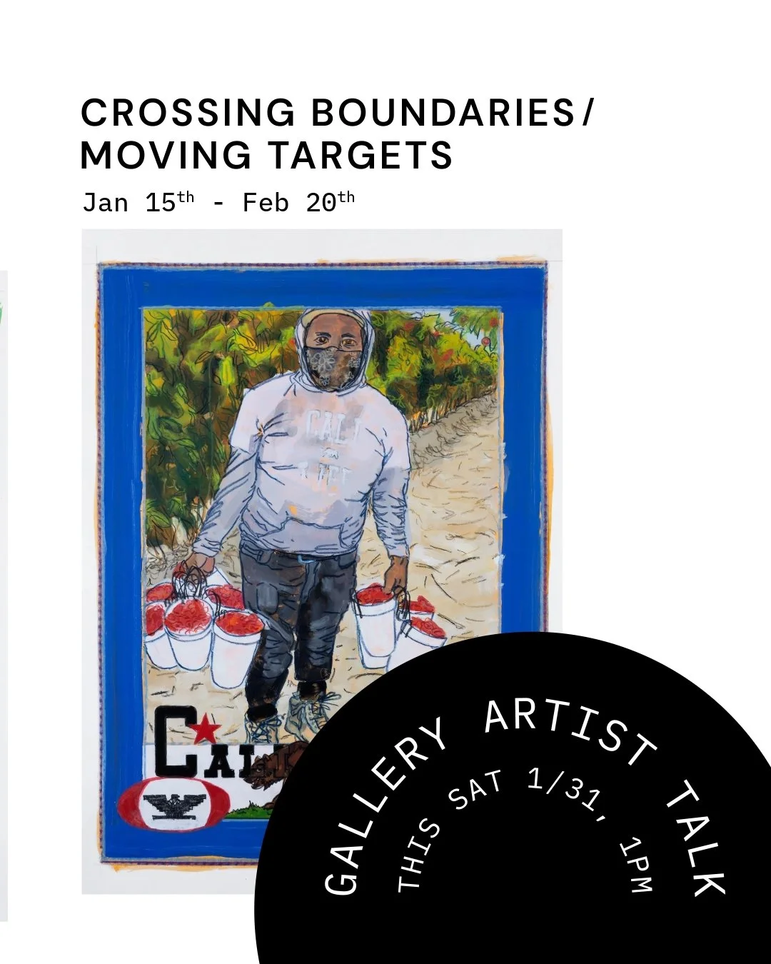 Meet the Artists - join us at MBACC on Saturday, 1/31, at 2pm to hear from the artists of Crossing Boundaries/Moving Targets. Ian Kennelly (@ian_kennelly) and Mary Russell will share their ideas and the inspiration behind their work in this hour long