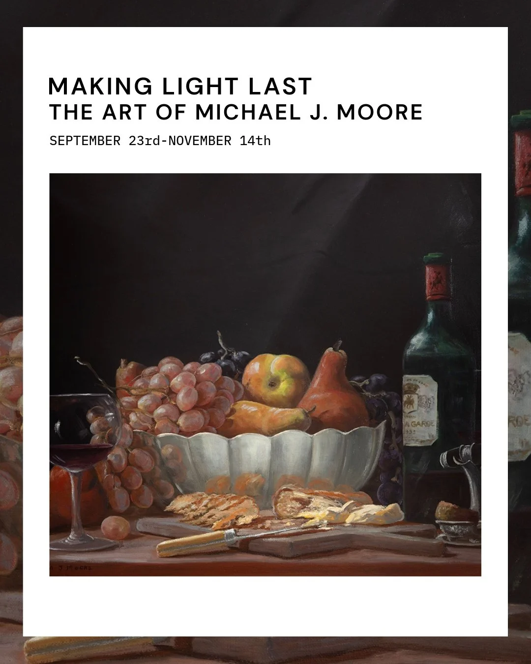 We are thrilled to announce our fall exhibitions at Mother Brook. You won't want to miss this. 
Making Light Last: The Art of Michael J. Moore.
This exhibition brings together paintings spanning Moore&rsquo;s remarkable career, including New England 