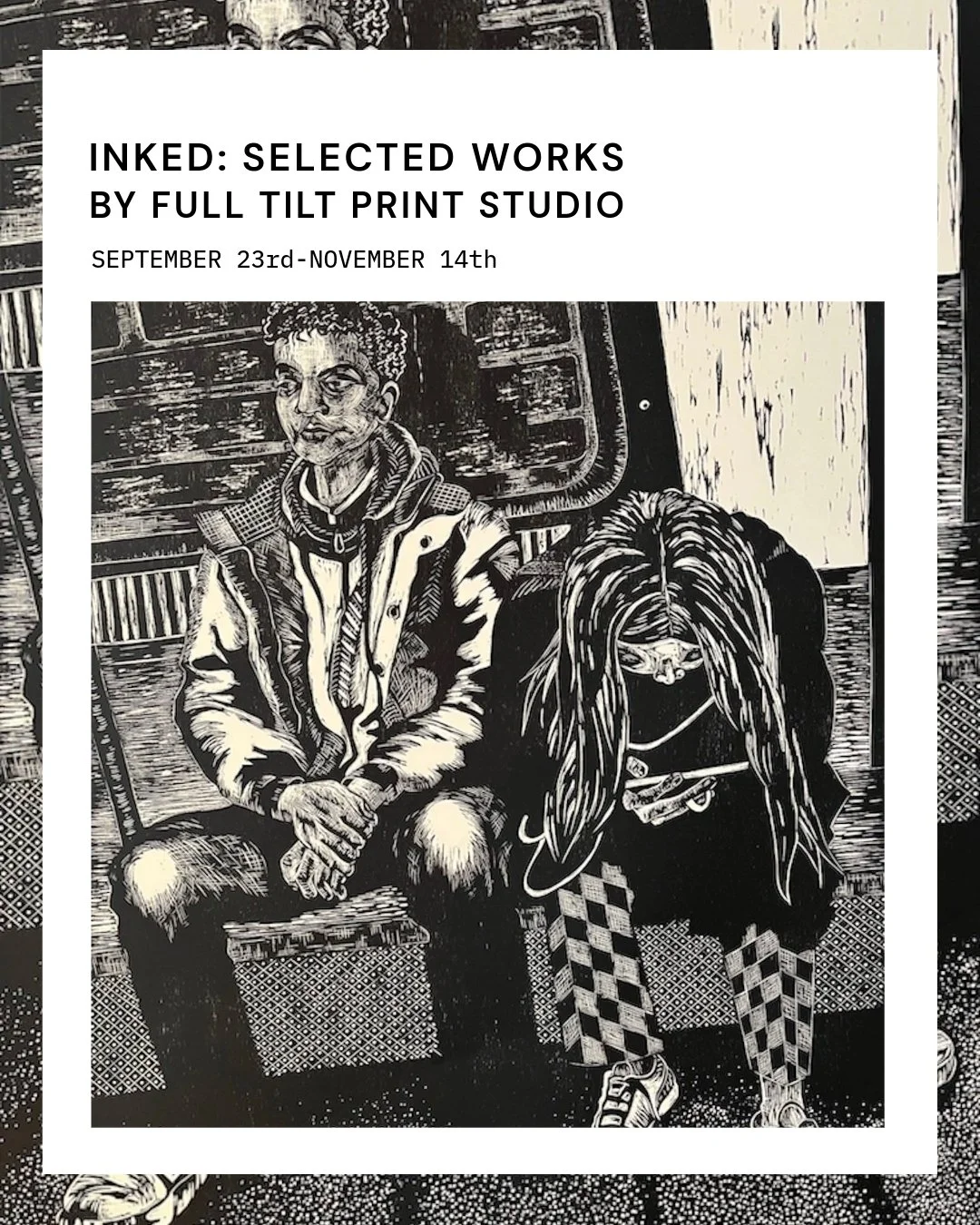 Inked: Selected Works by Full Tilt Print Studio celebrates the curiosity, experimentation, and shared knowledge at the heart of printmaking.
Featuring work by 22 Full Tilt Print Studio artists, the exhibition brings together etching, lithography, rel