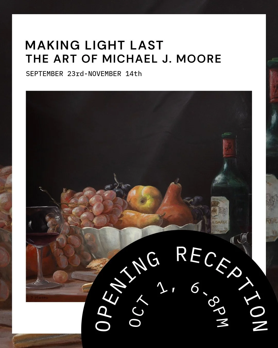 Two new exhibitions open today at Mother Brook. Making Light Last: The Art of Michael J. Moore brings together New England landscapes, seascapes, and still lifes from across Moore's remarkable career. Inked: Selected Works by Full Tilt Print Studio c