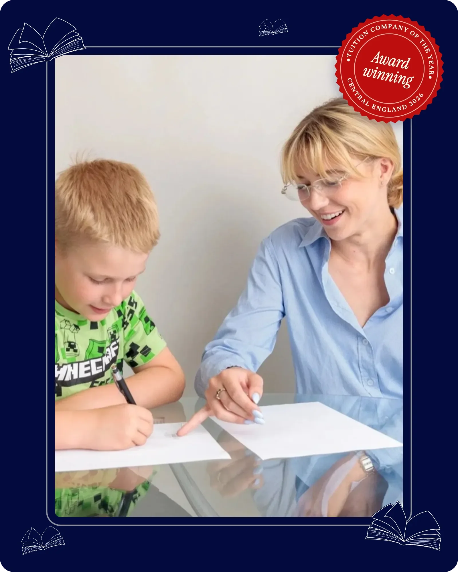 Alex tutoring a young student