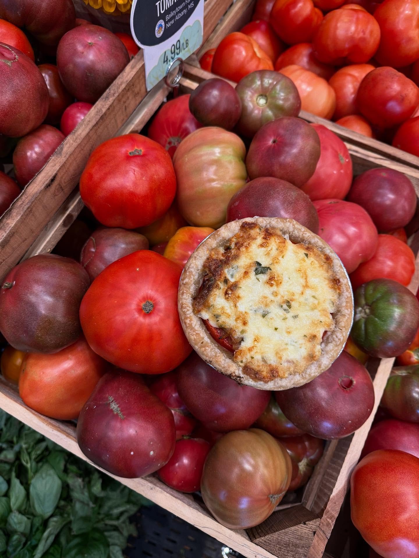 🍅It&rsquo;s tomato szn, baby, and we&rsquo;re here for it🍅

Our house-made tomato pies are sure to be a family favorite. They&rsquo;re stuffed with local tomatoes, mozzarella and Parmesan cheese, herbs and a little Dijon mustard. Come by and give t