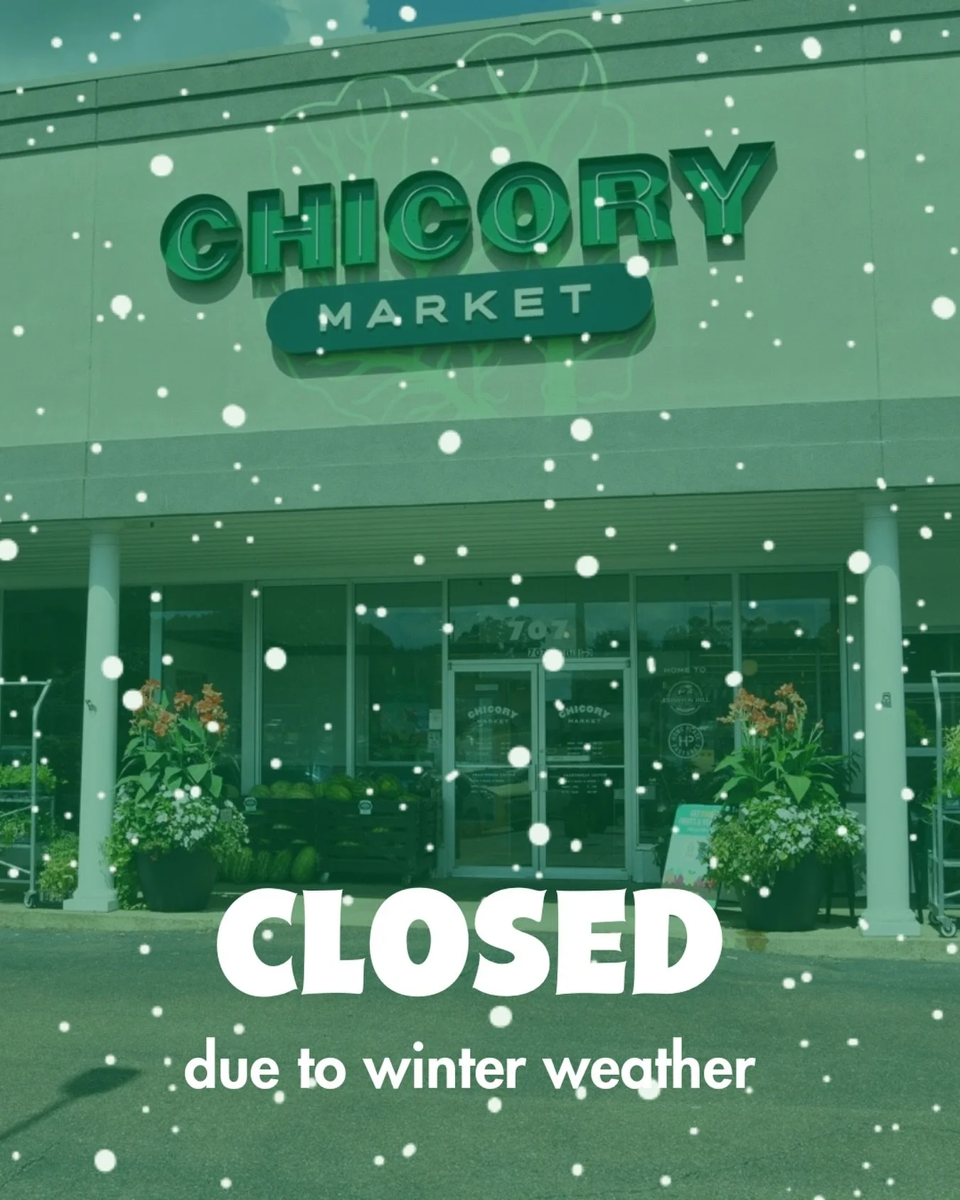 ❄️We&rsquo;re closed today due to winter weather❄️

Y&rsquo;all stay safe and snuggled up at home with some yummy local food. And stay tuned for updates about the coming days.
