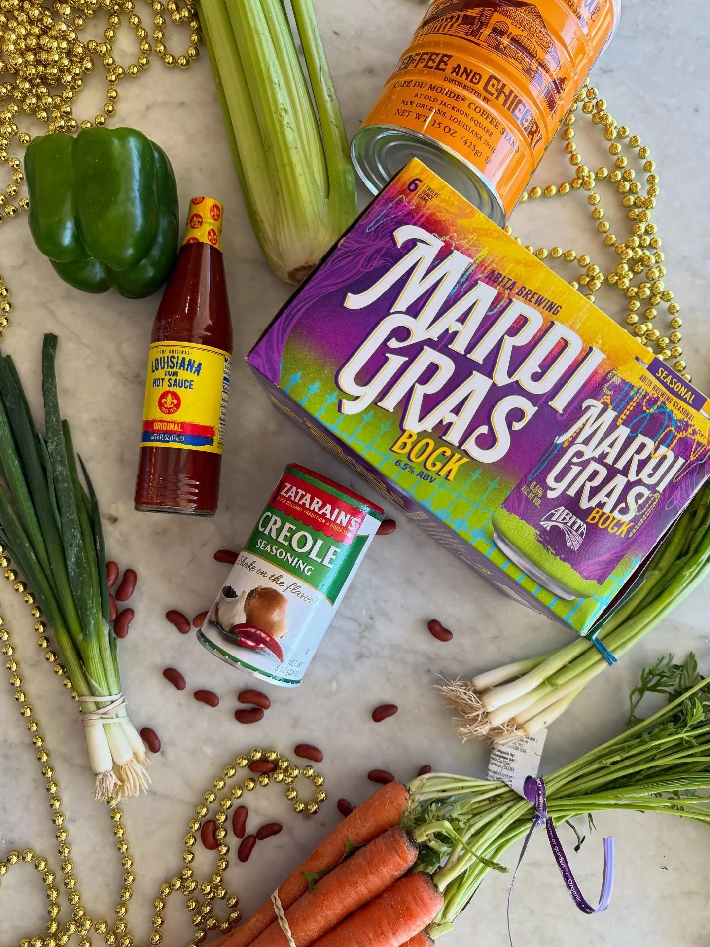 ⚜️ Happy Mardis Gras ⚜️

🎺 Let the good times roll with local Mardis Gras Bock from @abitabeer, @louisiana_hot_sauce, @cafedumonde coffee and allll the ingredients for your Nola favorites cooked at home. 

📿 Stop by and shop! We&rsquo;re here til 7