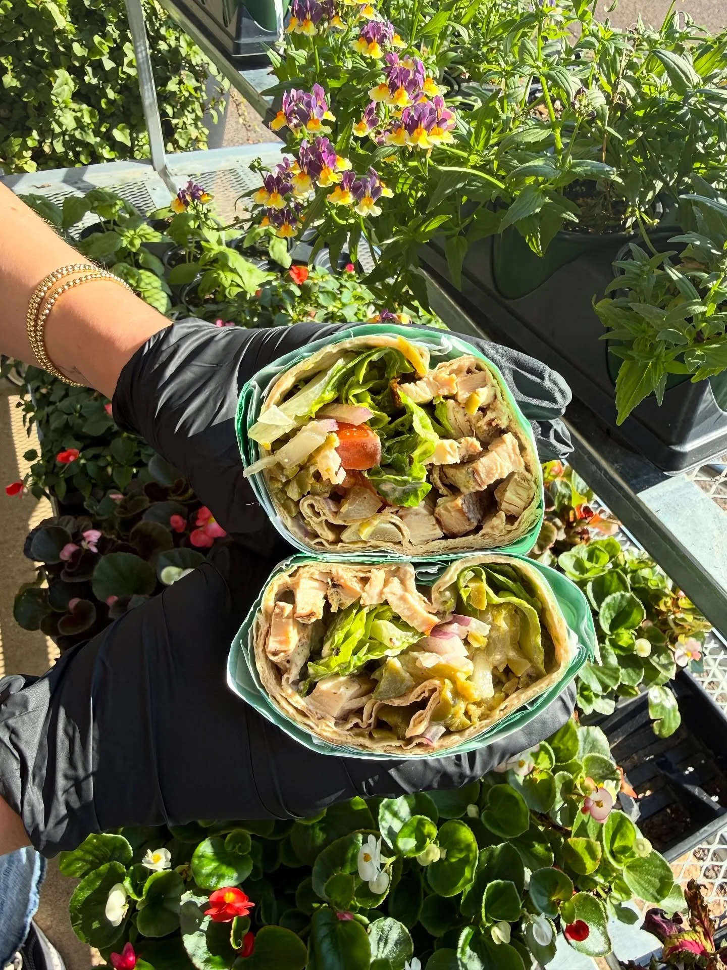 🌱 IT&rsquo;S PATIO SZN 🌱

Saturdays are for lunch on the Chicory patio. Come grab a salad, sandwich, quiche, or protein and hang with us. Featured here is the Delta Wedding Wrap, which contains za&rsquo;atar chicken, veg, hummus, and olives on lava