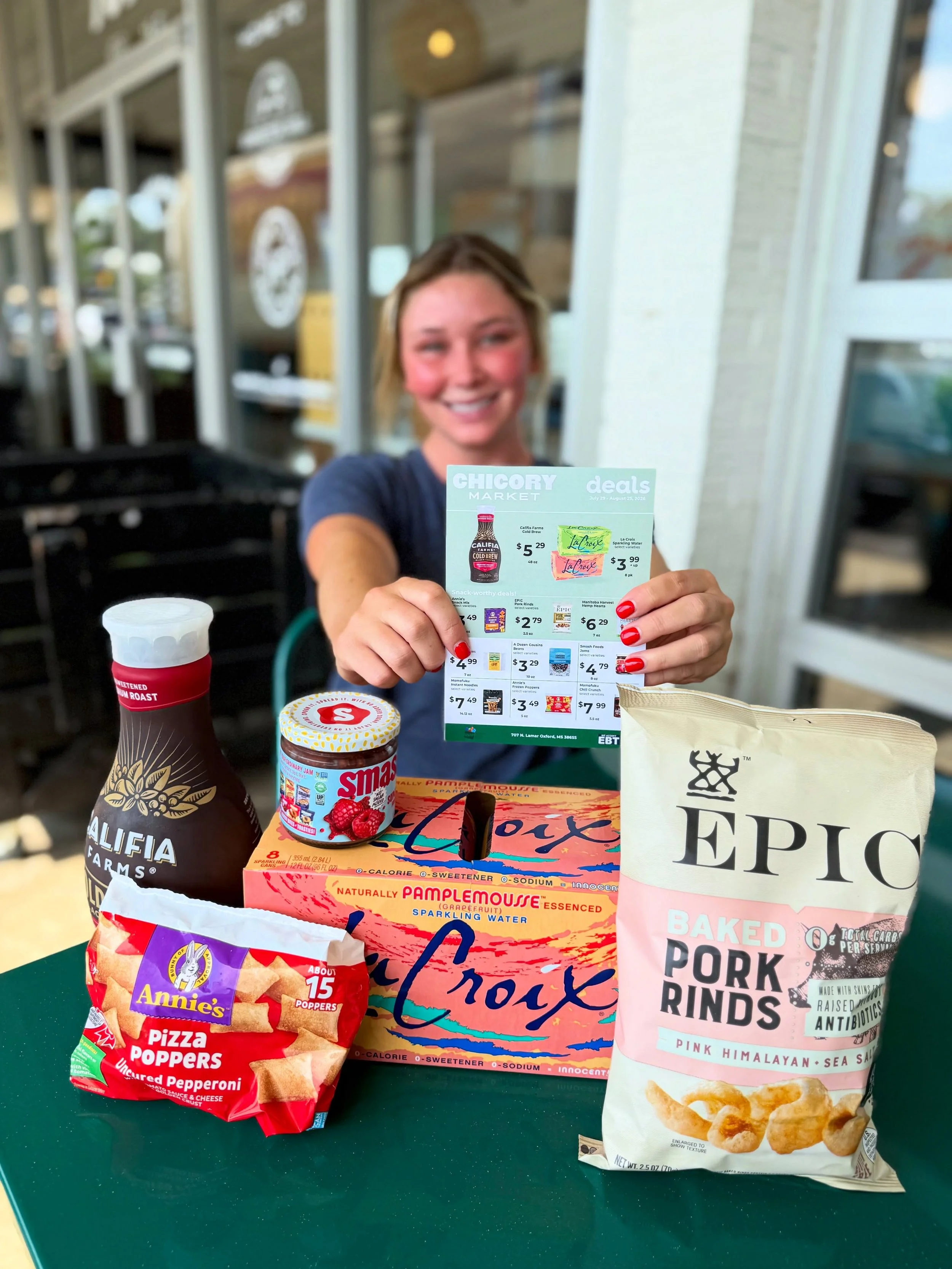 🥬 New month, new sales 🥬

Check out what&rsquo;s on sale through August 25, including these Back to school favorites:

🥬 @epicbar pork rinds
🥬 @annieshomegrown frozen poppers
🥬 thirst quenching @lacroixwater 
🥬 cold brew from @califiafarms 
🥬 
