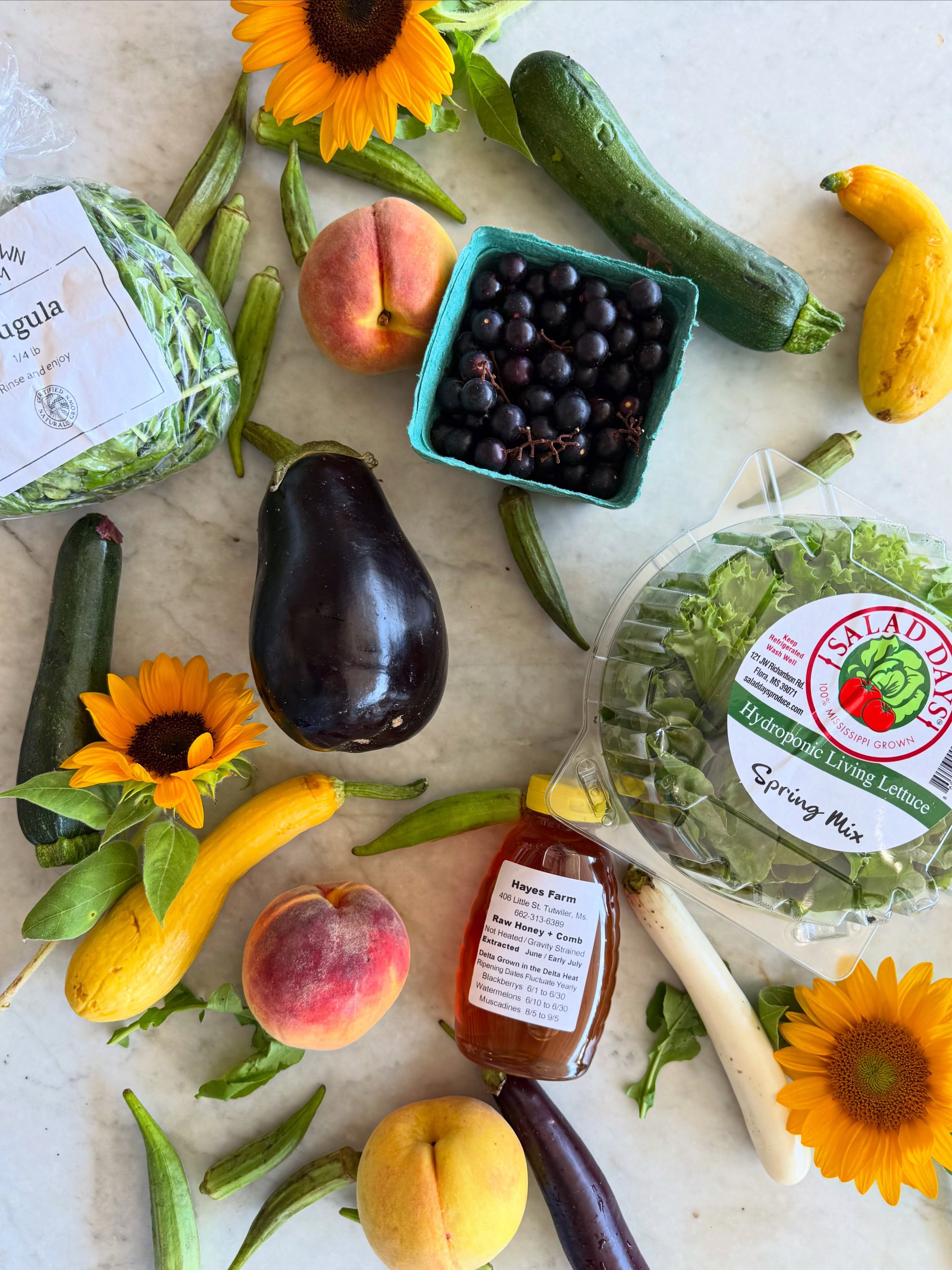 🥬 Come check out what&rsquo;s local 🥬

We&rsquo;re stocking lots of summer treats, like local muscadines and peaches. We&rsquo;re also full to the gills on local greens from @fudgetownfarm and @saladdaysproduce, local raw honey, and plenty of squas