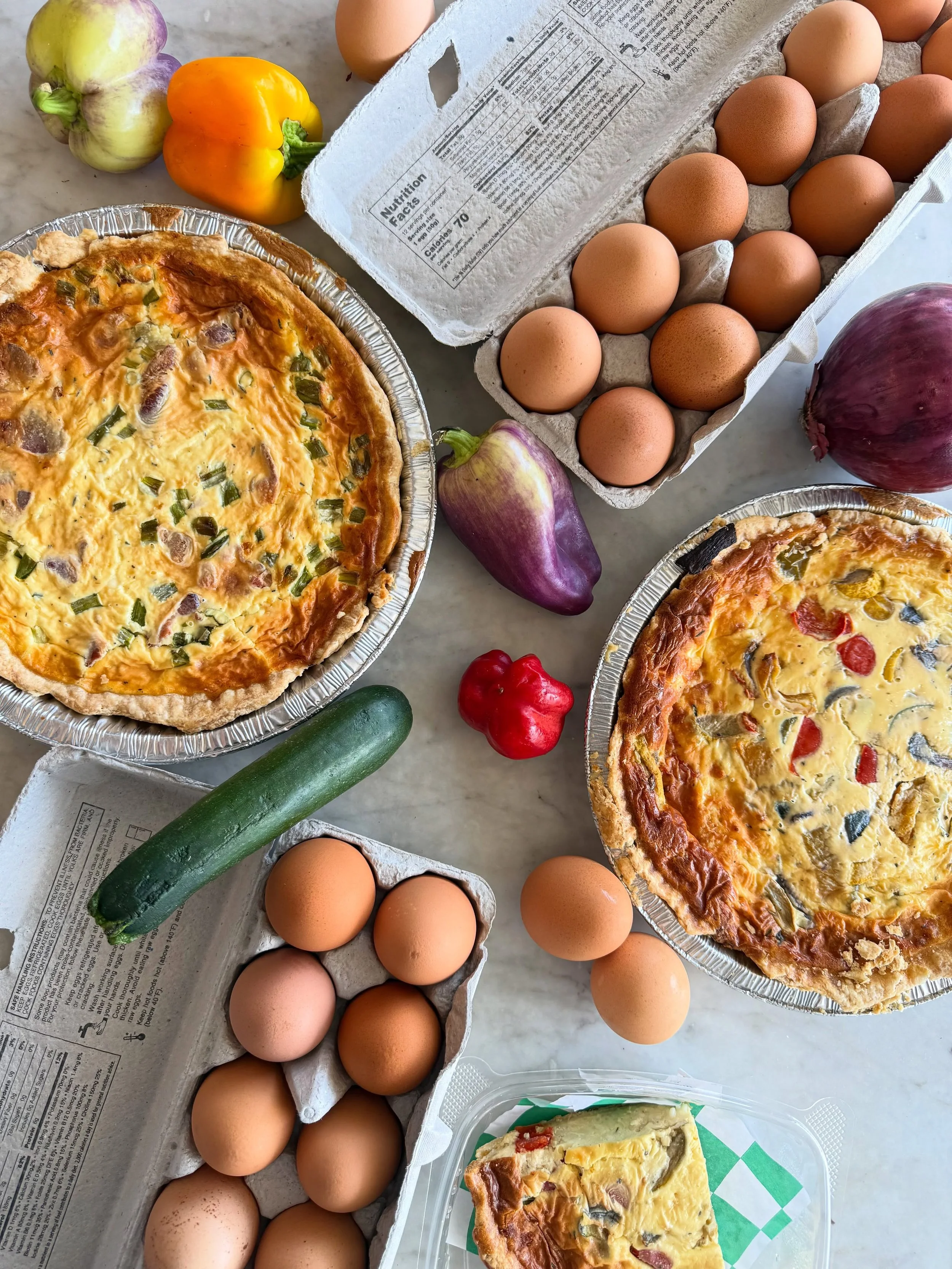 🥚 Did you know our quiche is entirely homemade? 🥚

We start with homemade all-butter crust. Our bakers grate quality European butter into @kingarthurbaking flour and our dough is carefully mixed and rolled by hand. 

Our quiche filling is made with